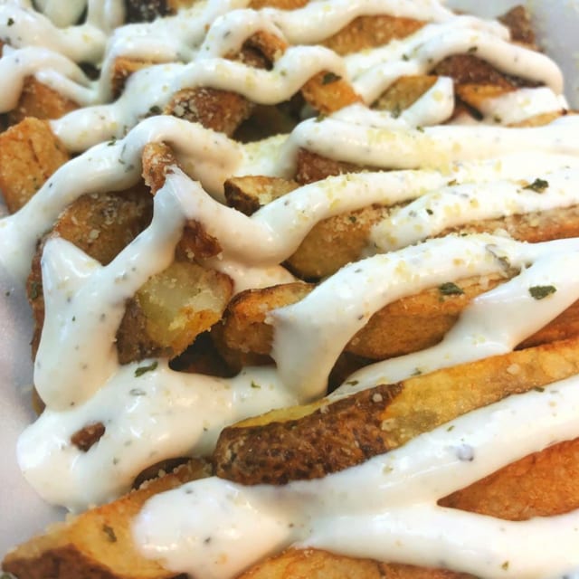 Shareable Garlic Aioli Fries.